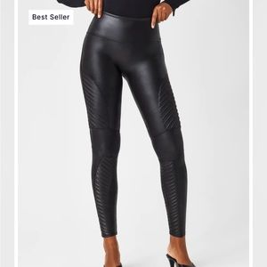 Spanx Faux Leather Moto Leggings
